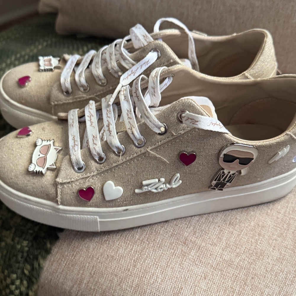 Karl Lagerfeld Paris Cate Pins Sneaker Lace Up Fashion Sneaker Size‎ 7.5M - Picture 4 of 7